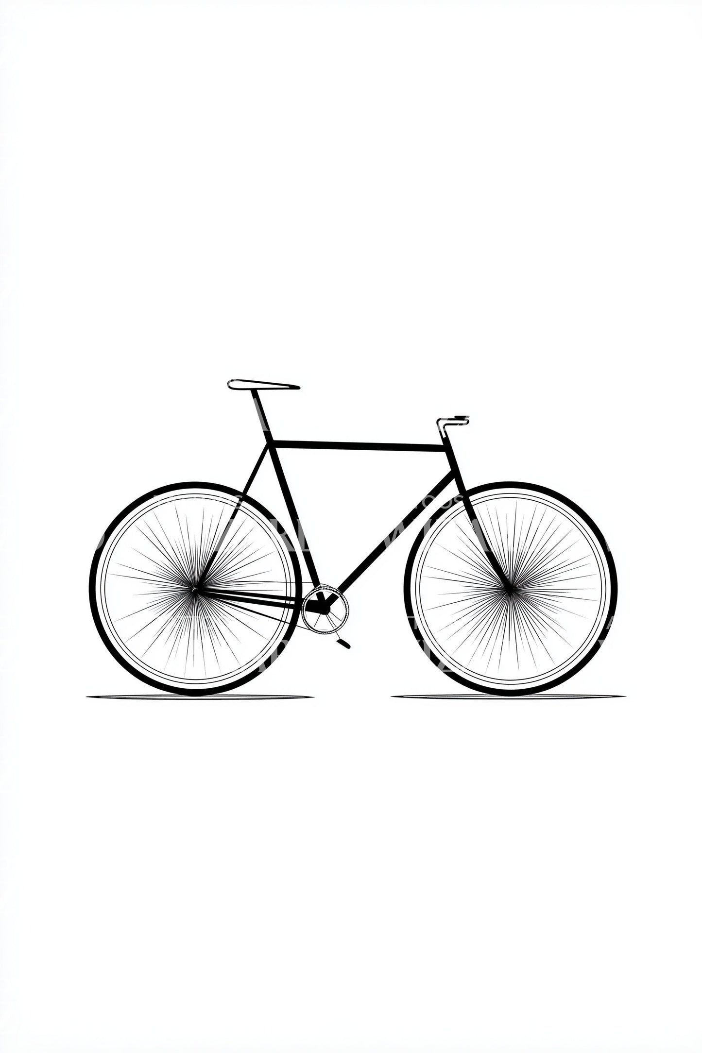 Simple Line Bicycle Tattoo Idea