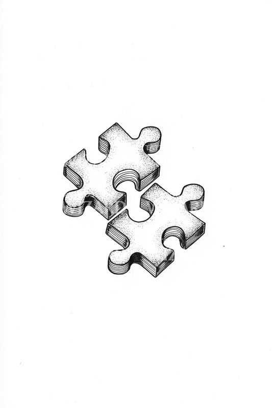 Single Puzzle Piece Minimal Tattoo Design