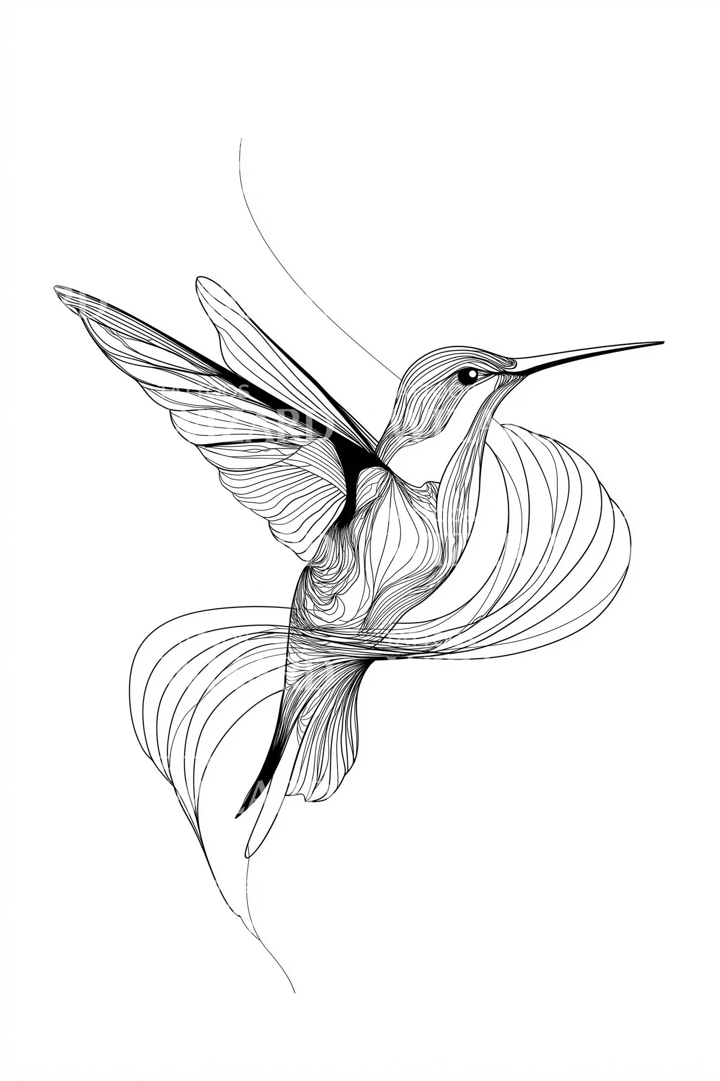 Croquis de tatouage colibri