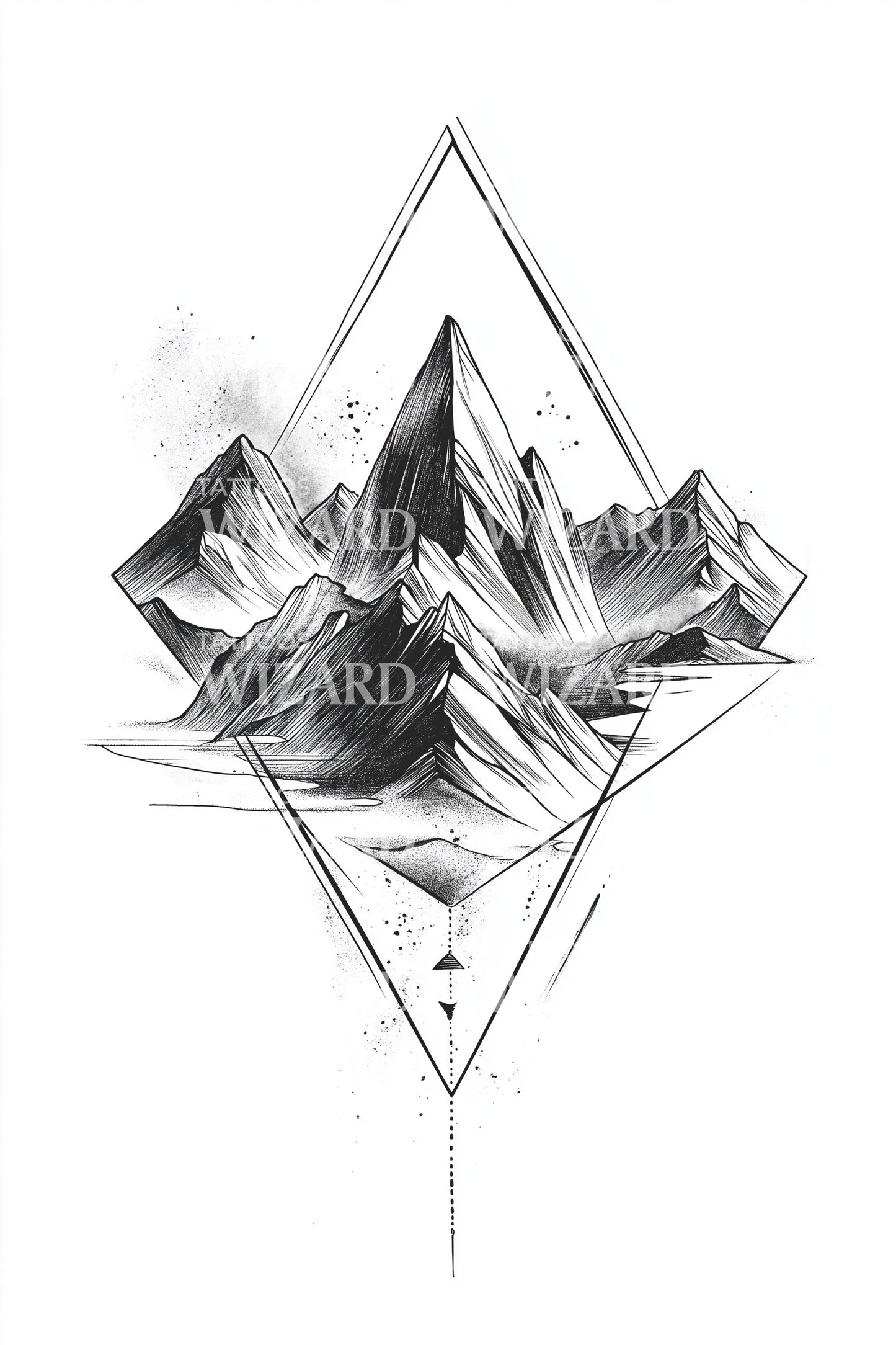 Sketch Line Mountain Tattoo Idea