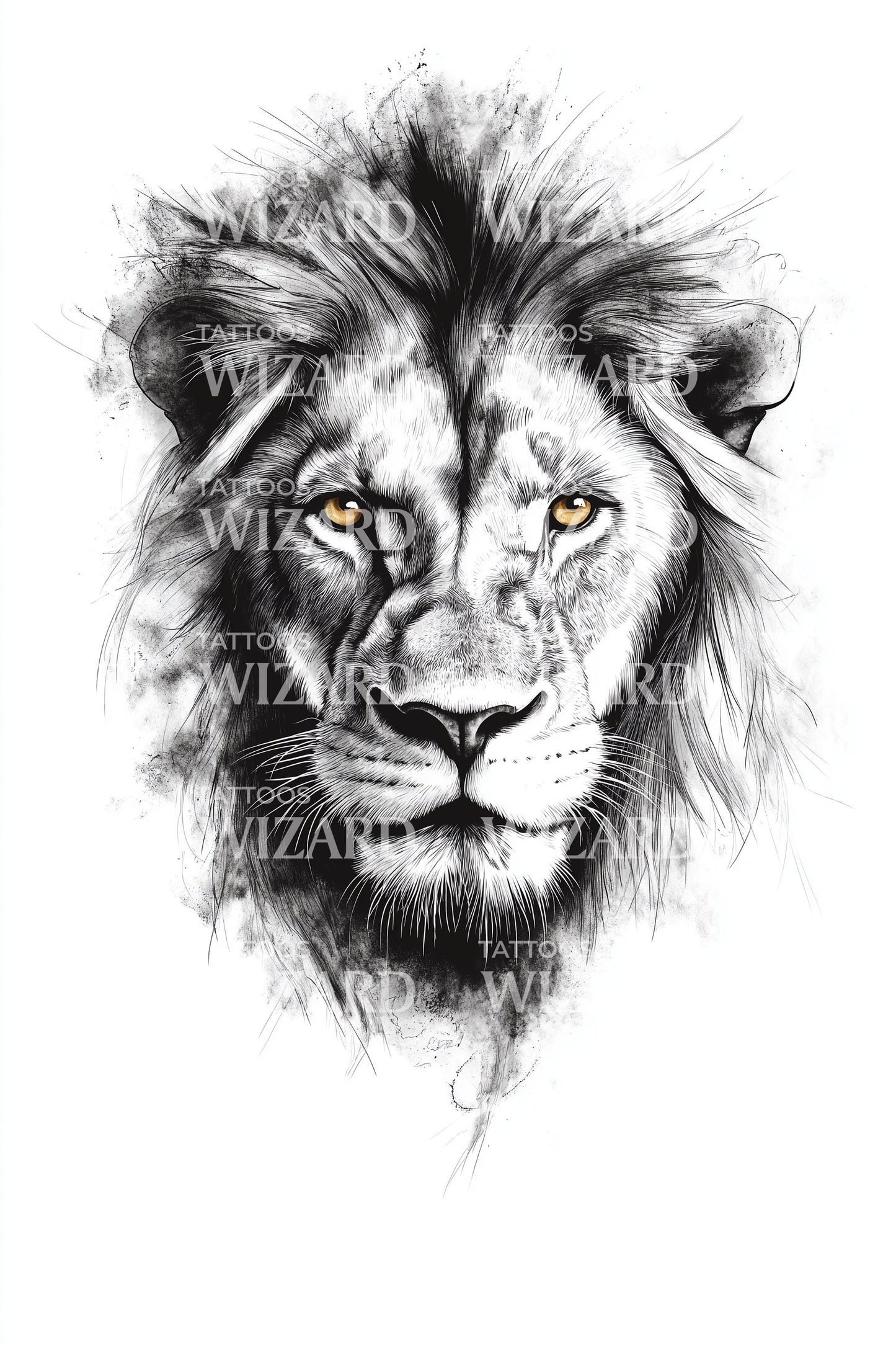 Skiss Lejonblick Tatuering Design