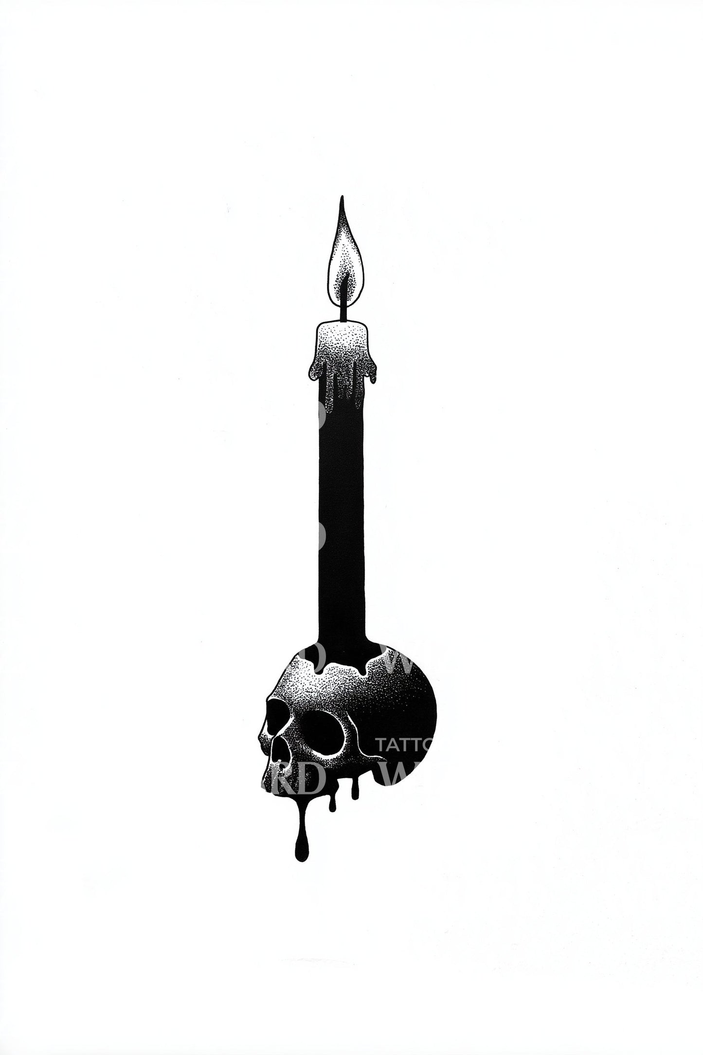 Desain Tato Lilin Dasar Tengkorak