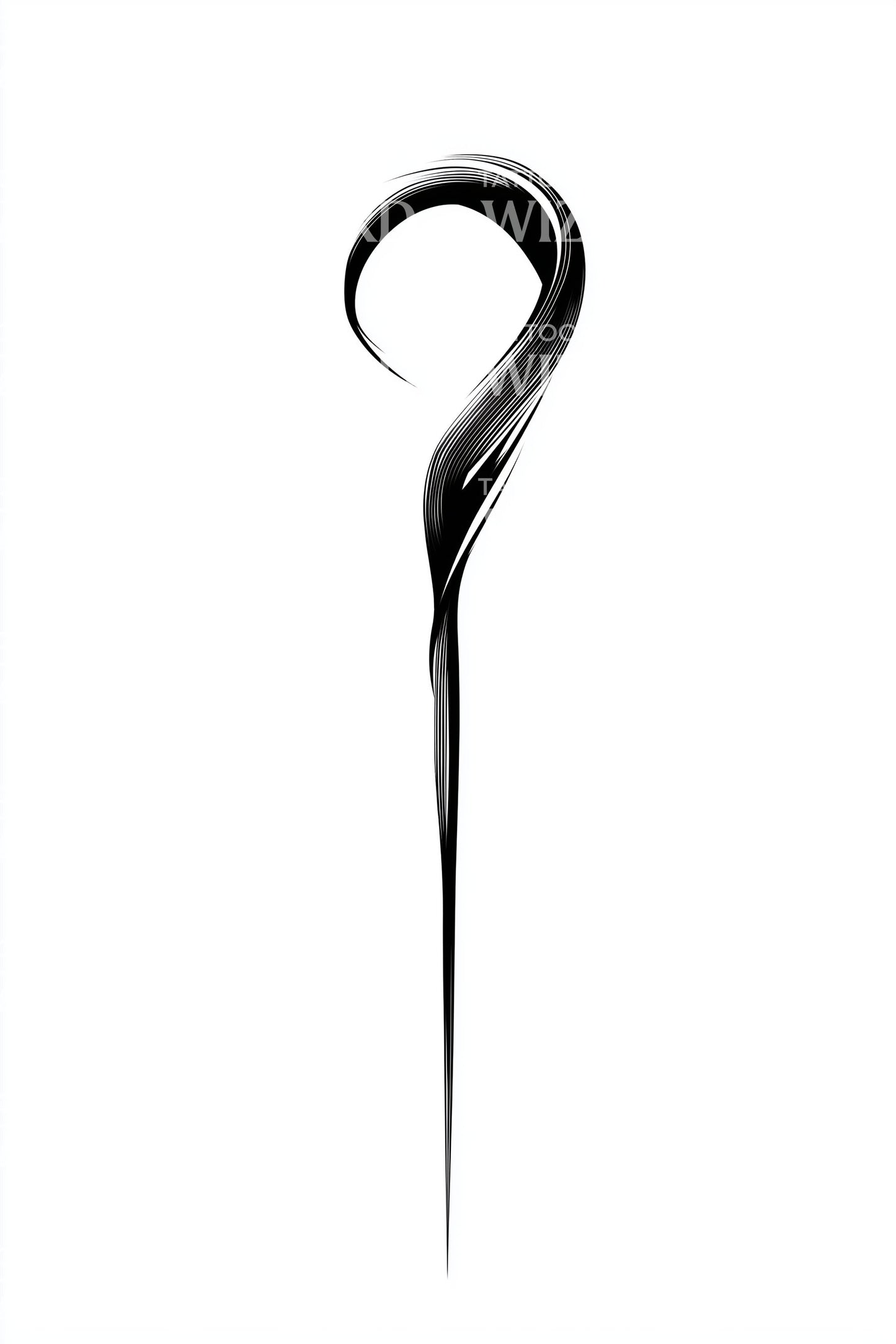 Diseño de tatuaje susurro de arco elegante