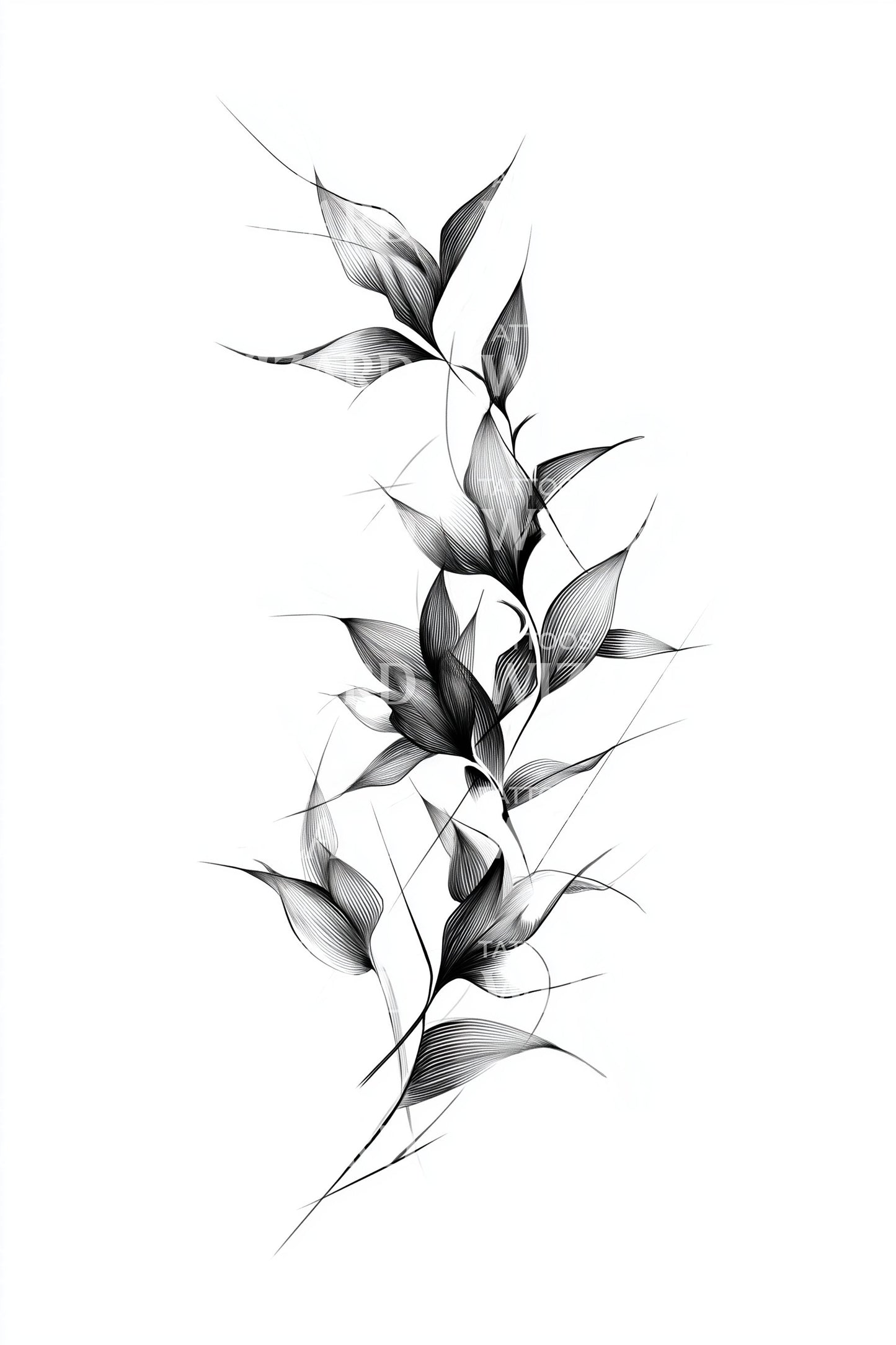 Elegant bladgren tatoveringsdesign