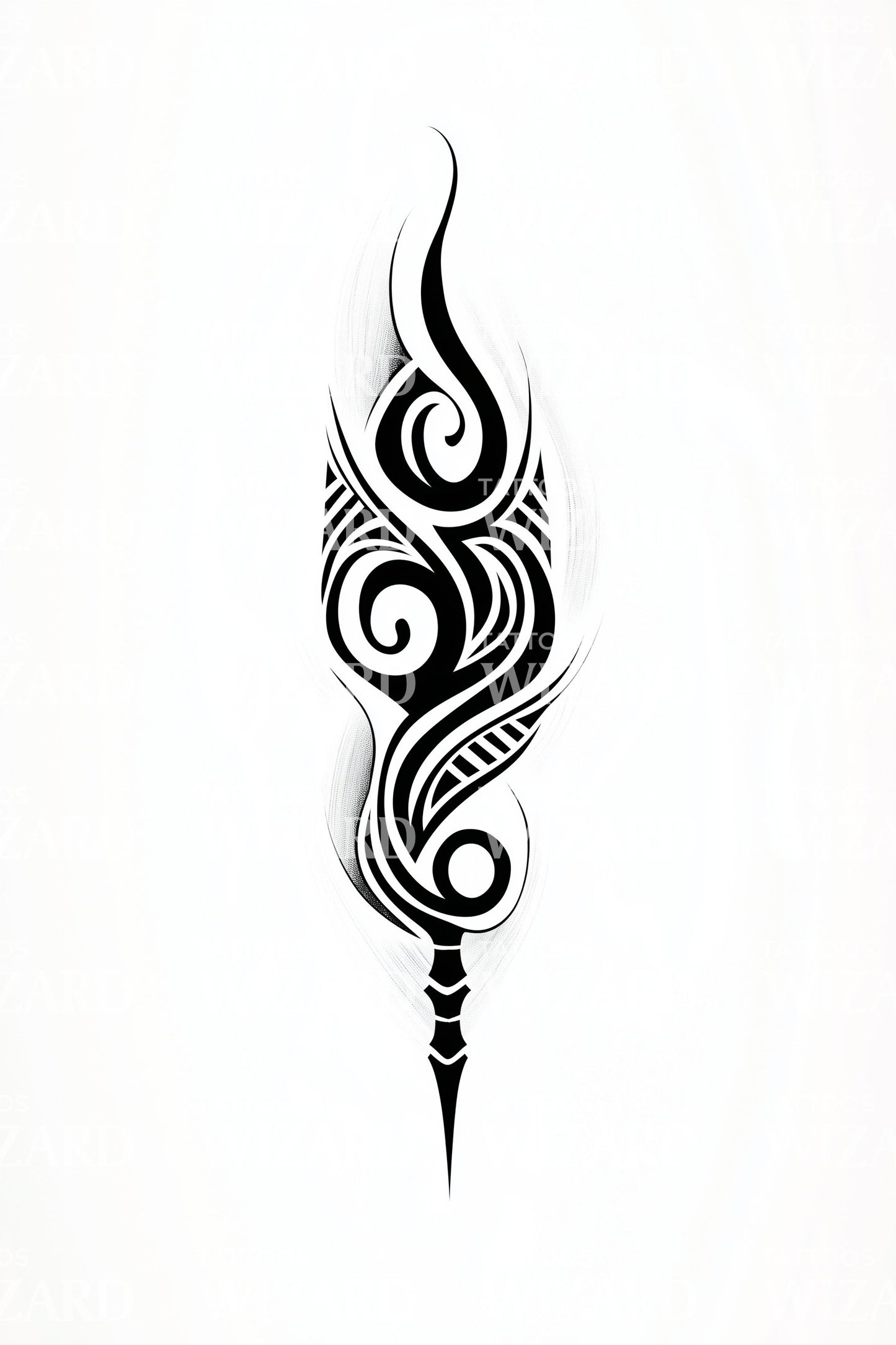 Slank Mystisk Flamme Tatoveringsdesign