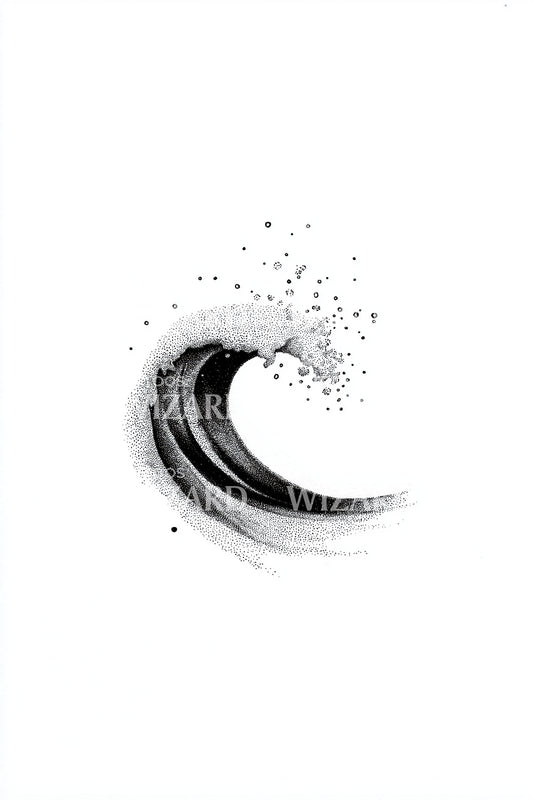 Small Curling Wave Tattoo Design