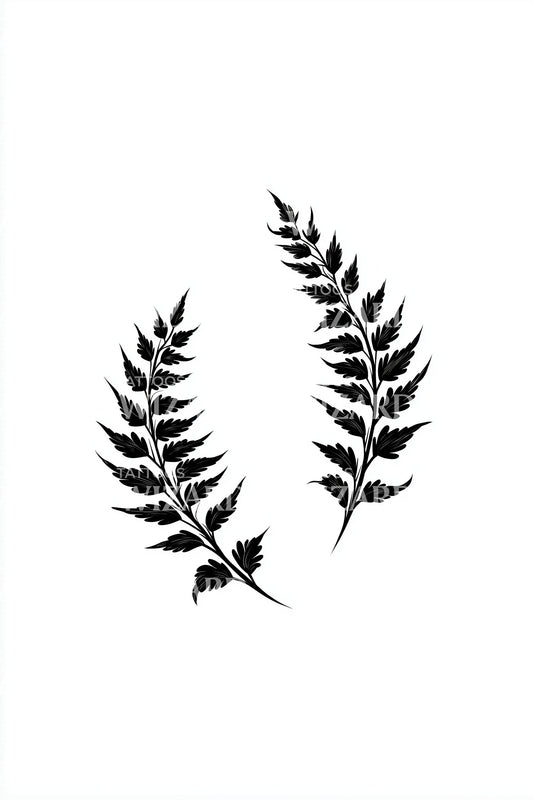 Small Fern Sprigs Tattoo Design