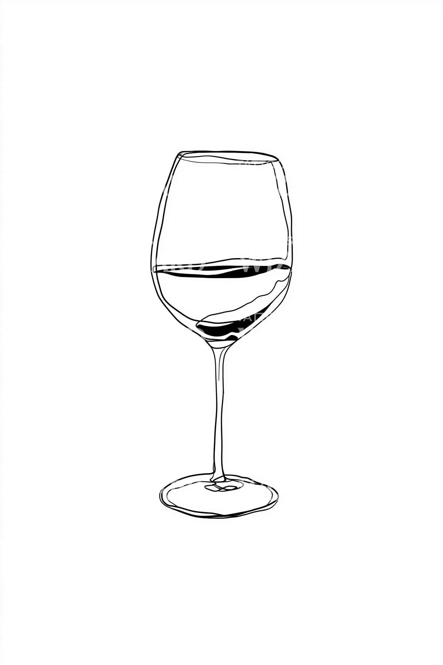 Small Wine Glass Sketch Tattoo Illustration