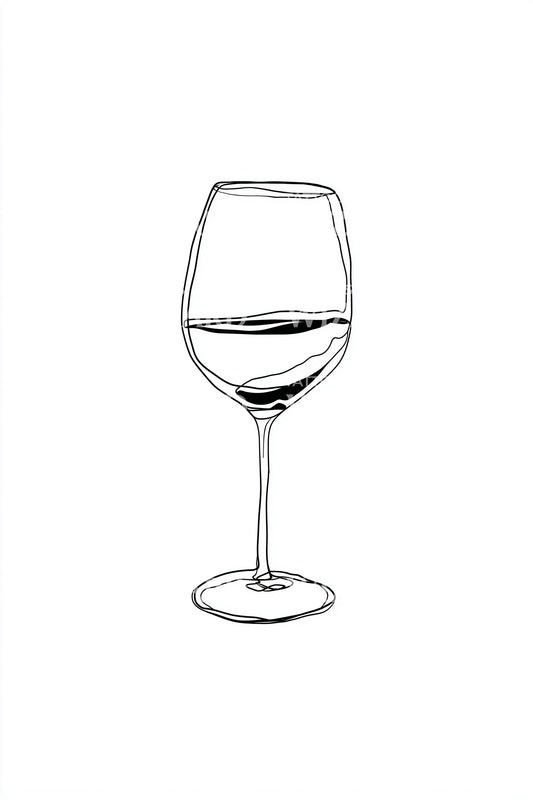 Small Wine Glass Sketch Tattoo Illustration