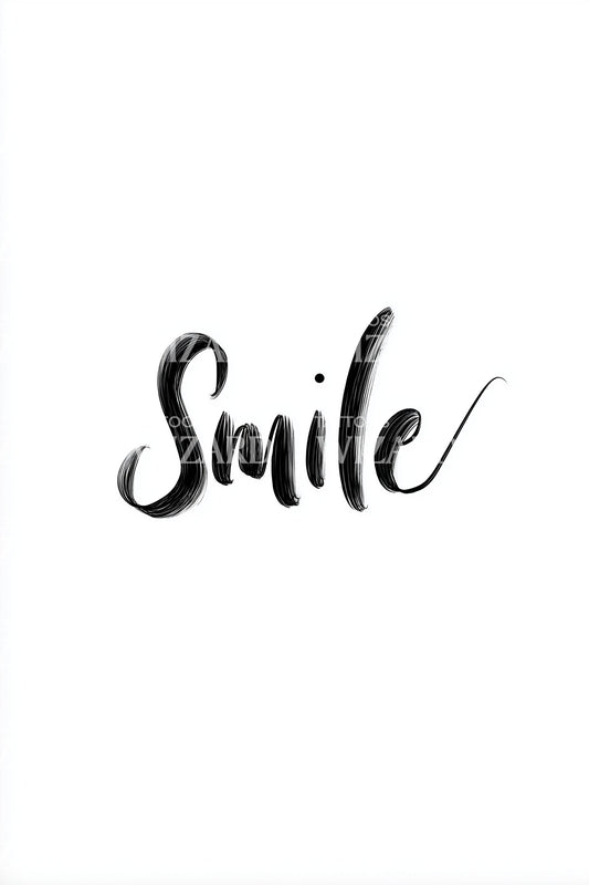 Smile Brush Script Tattoo Illustration
