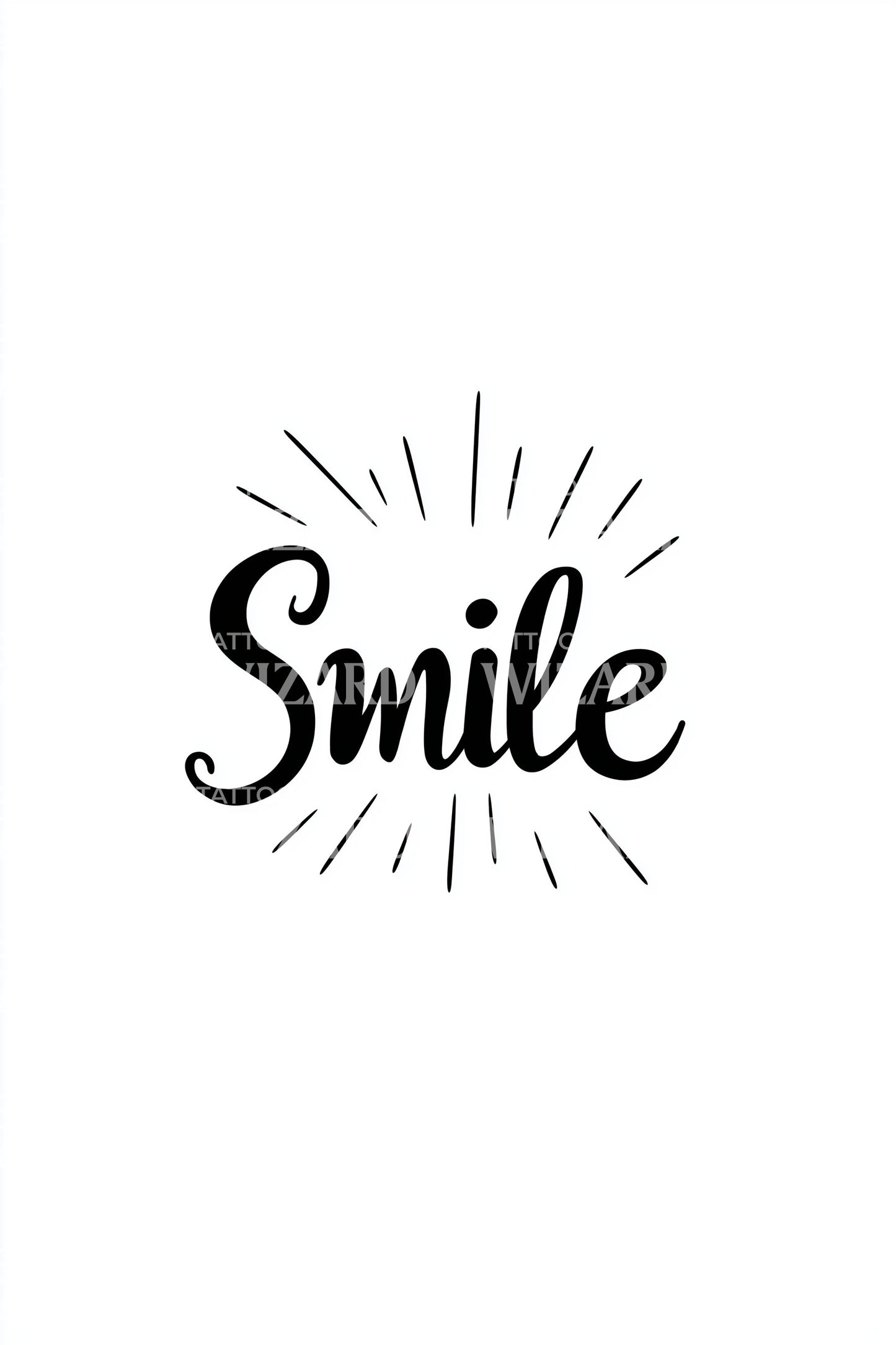 Smile Rays Calligraphy Tattoo Idea
