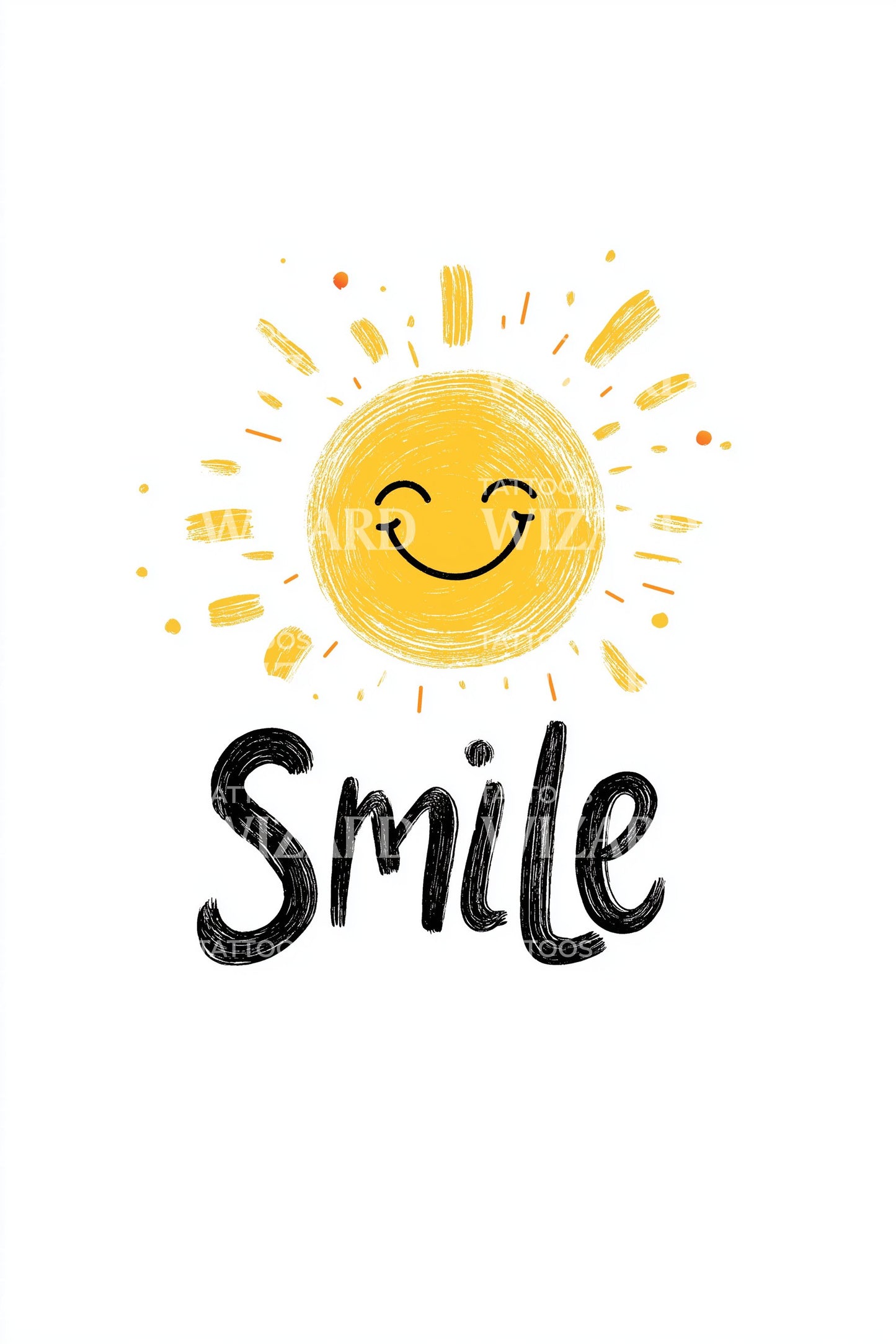 Smile Sun Emblem Tattoo Illustration