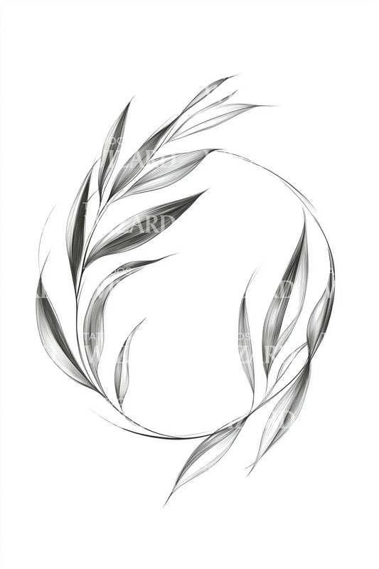 Soft Botanical Wreath Tattoo Idea