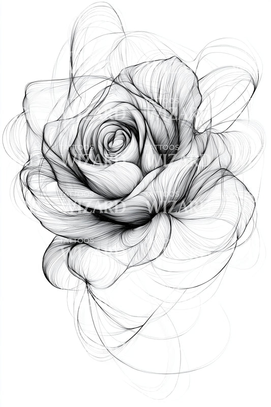 Soft Shaded Rose Tattoo Illustration
