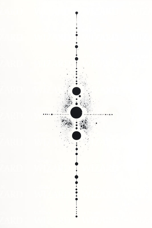 Solar Eclipse Dot Alignment Tattoo Design