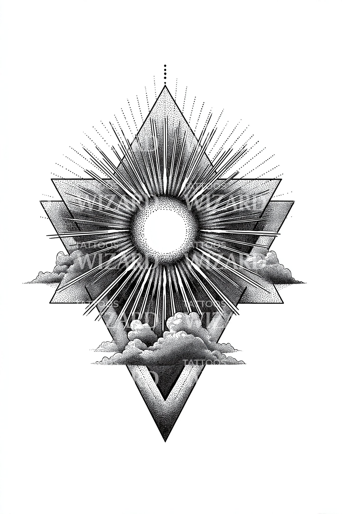 Desain Tato Geometri Zenith Matahari