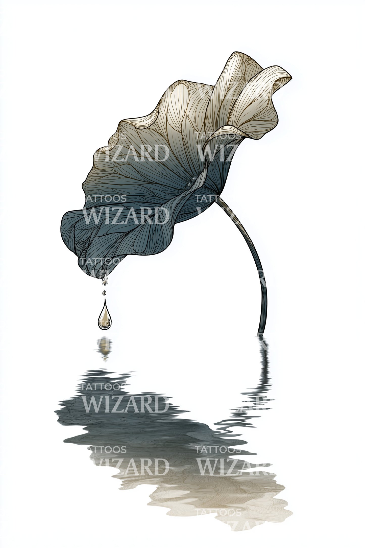 Solitair Lotusblad Tatoeageontwerp