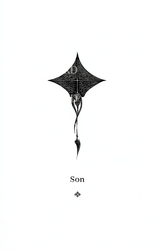 Son Diamond Kite Tattoo Design