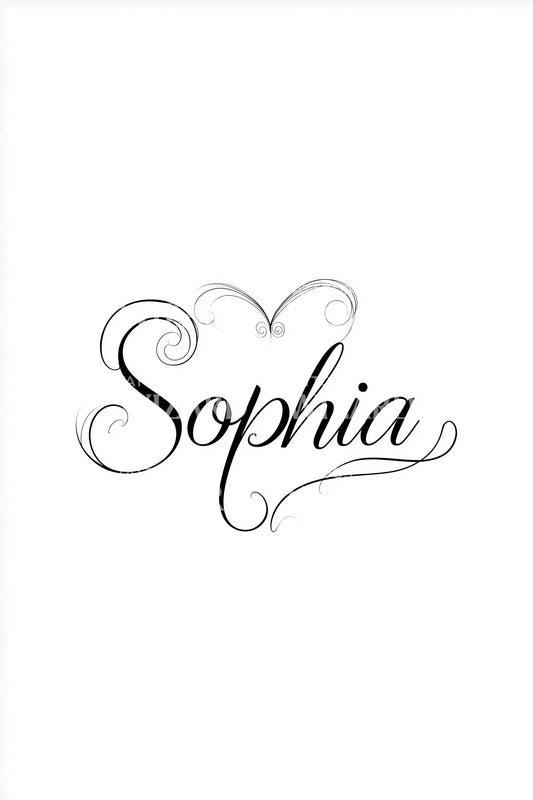 Sophia Minimal Script Tattoo Design
