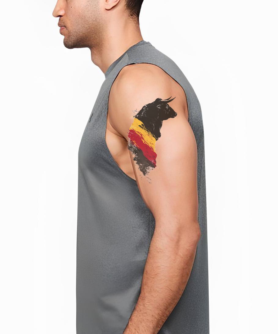 Idée de tatouage drapeau espagnol en coup de pinceau