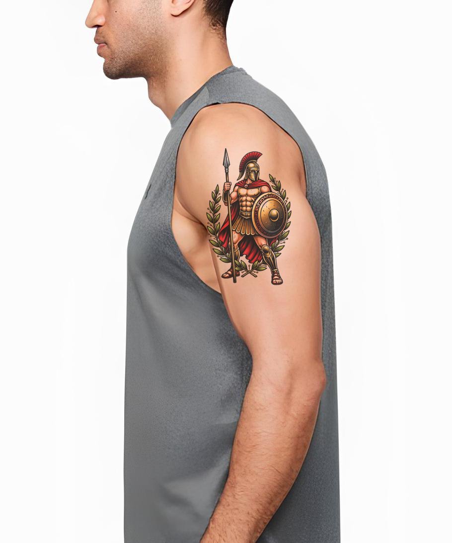 Spartan Warrior Shield Tattoo Design
