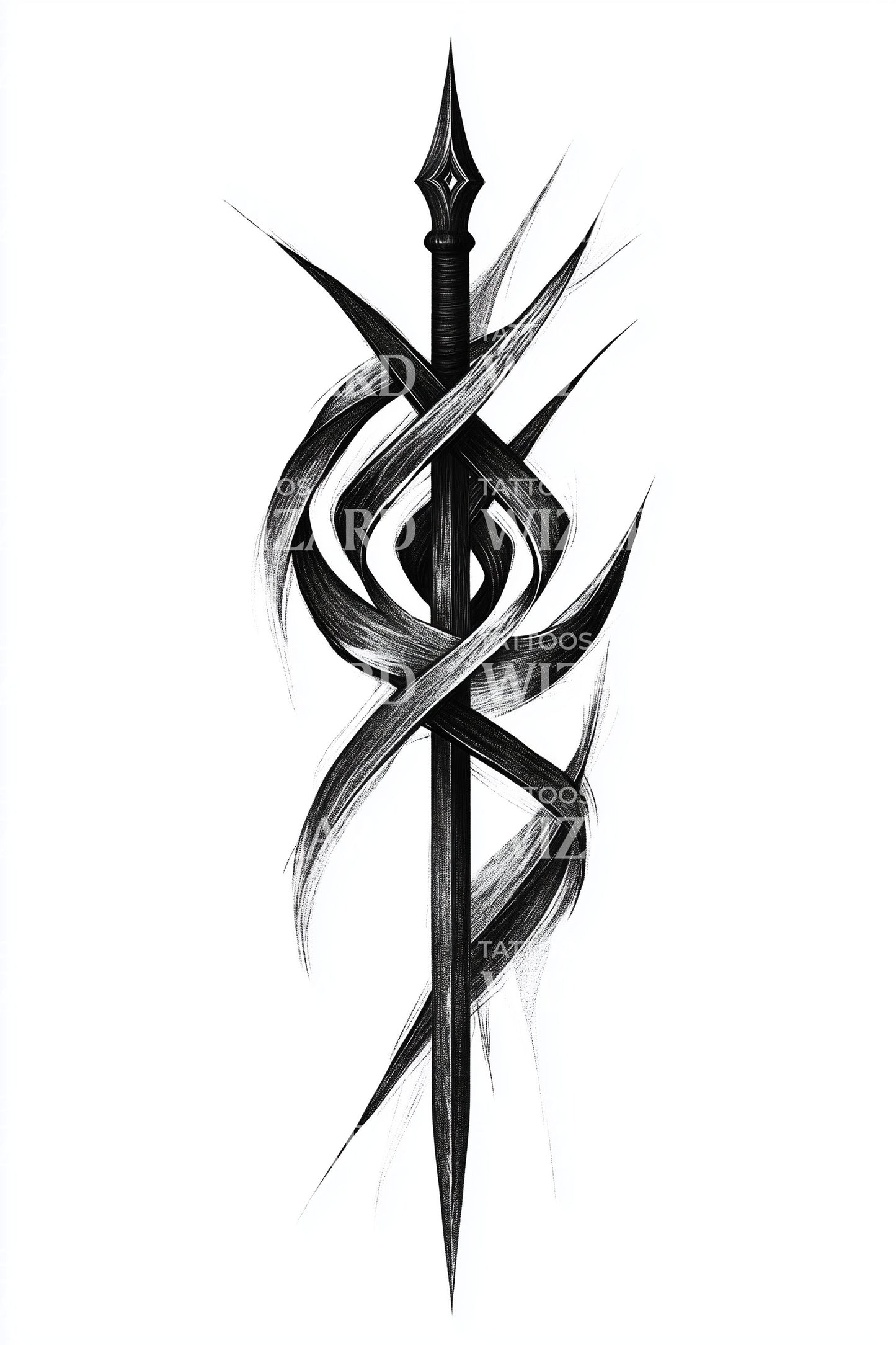 Spear Glyph Tribe Tattoo Design