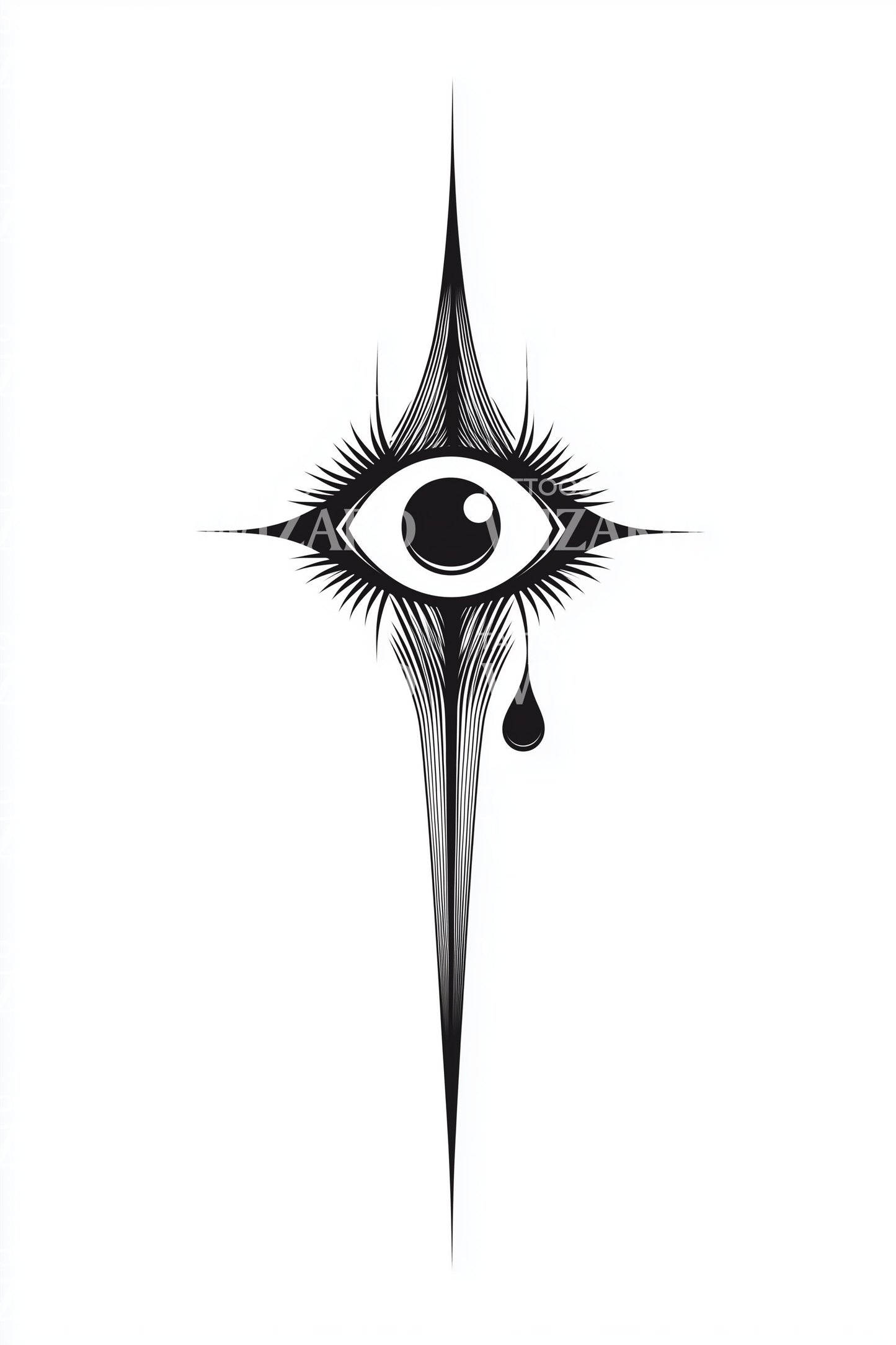 Design tatuaggio occhio a punta di lancia