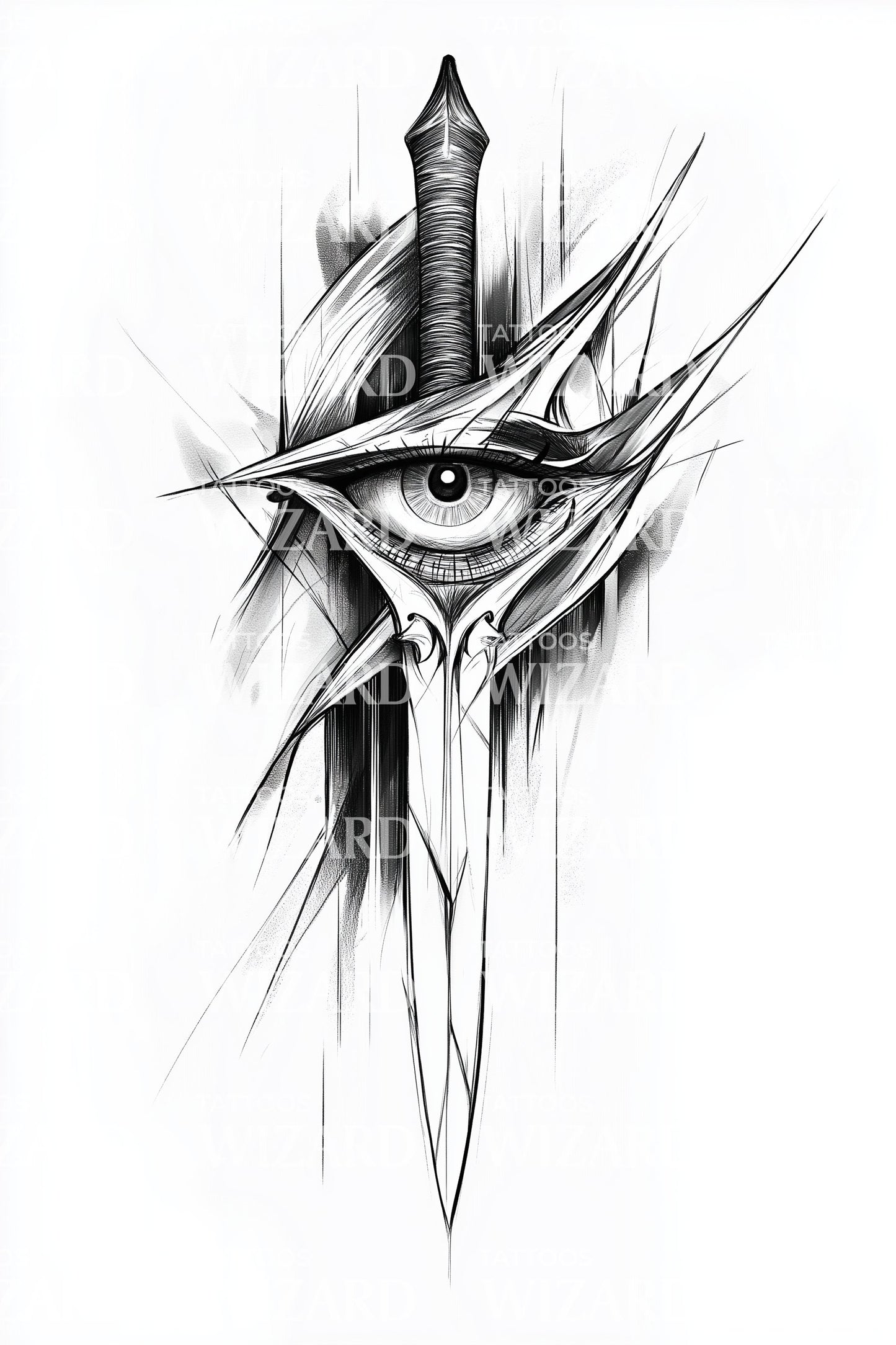 Design del tatuaggio occhio a punta di lancia