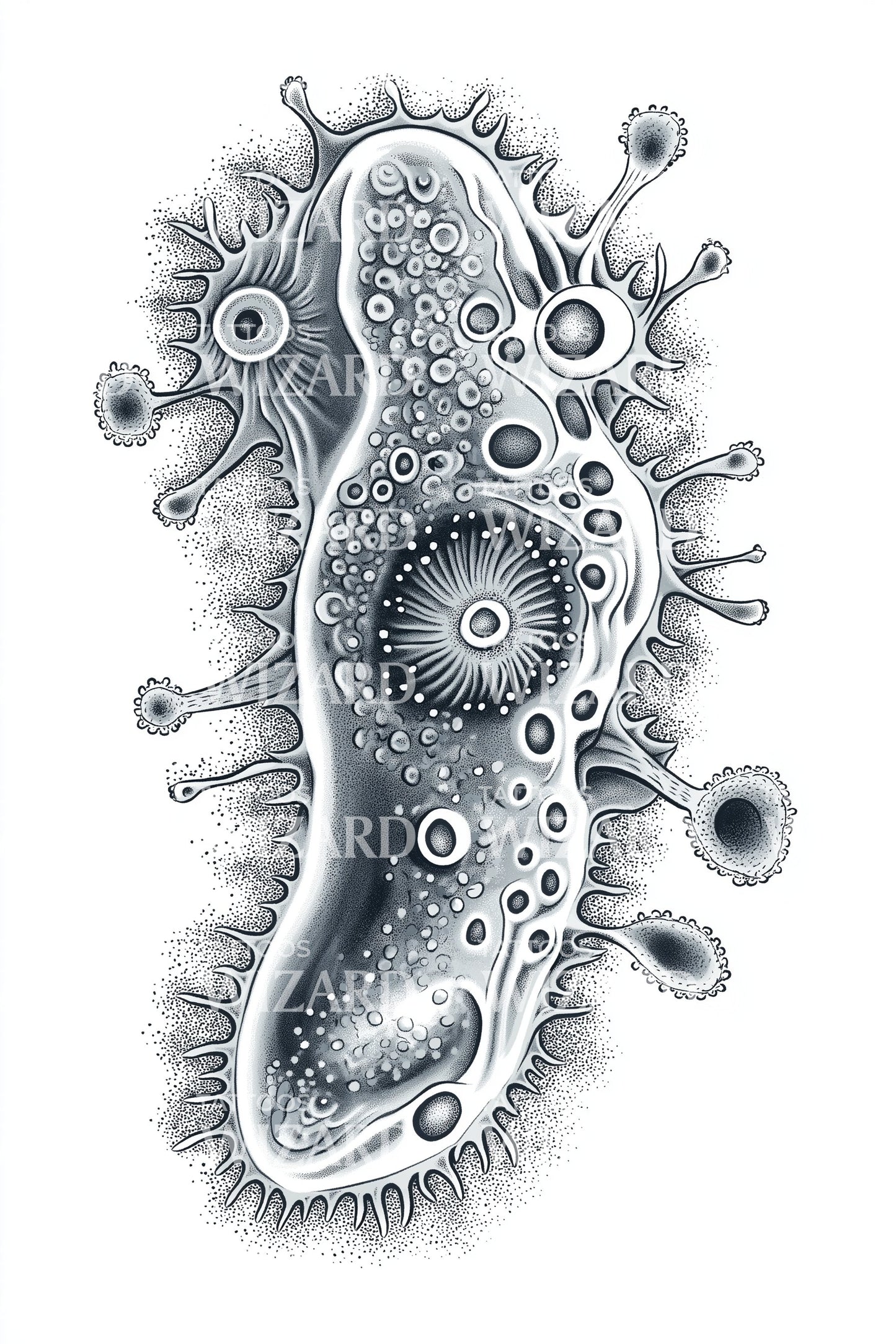 Speckled Amoeba Tattoo Illustration