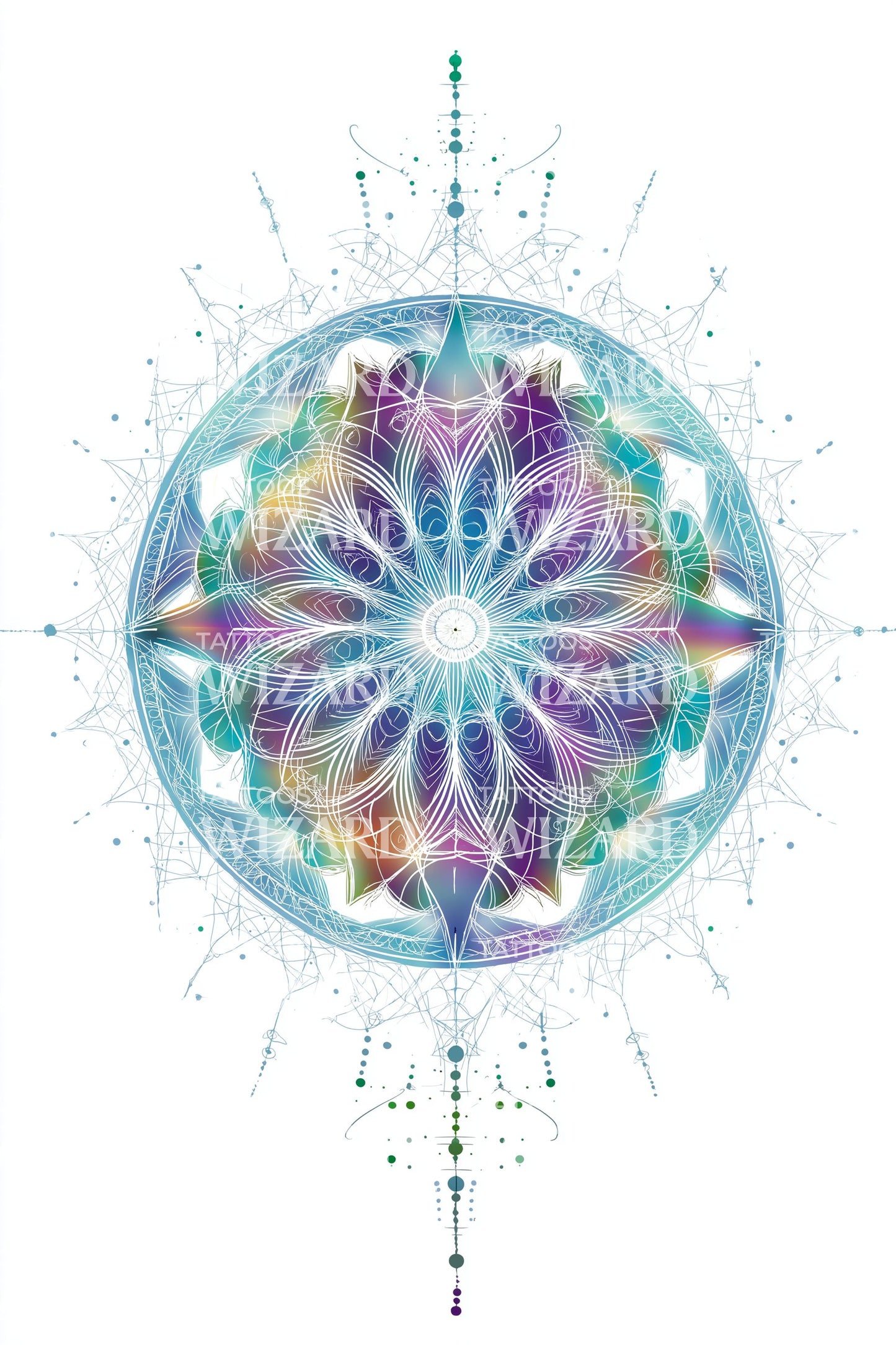 Spectrum Chakra Wheel Tattoo Design