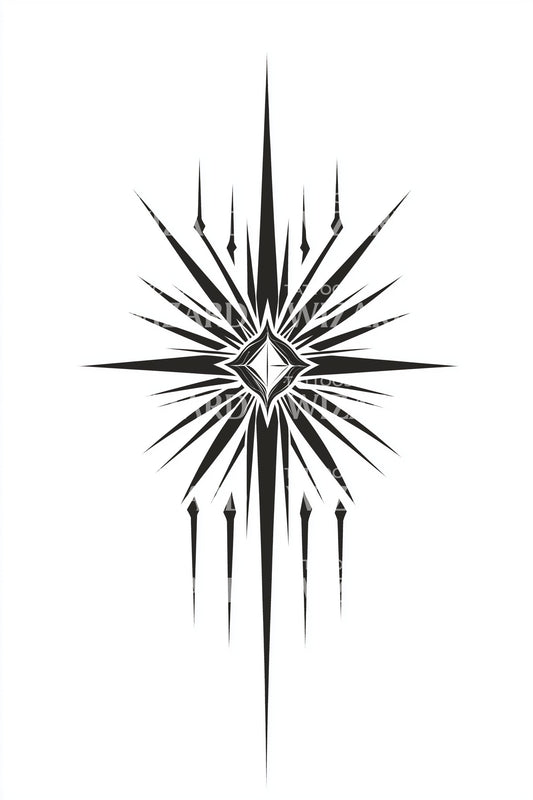 Spiked Starburst Tattoo Design
