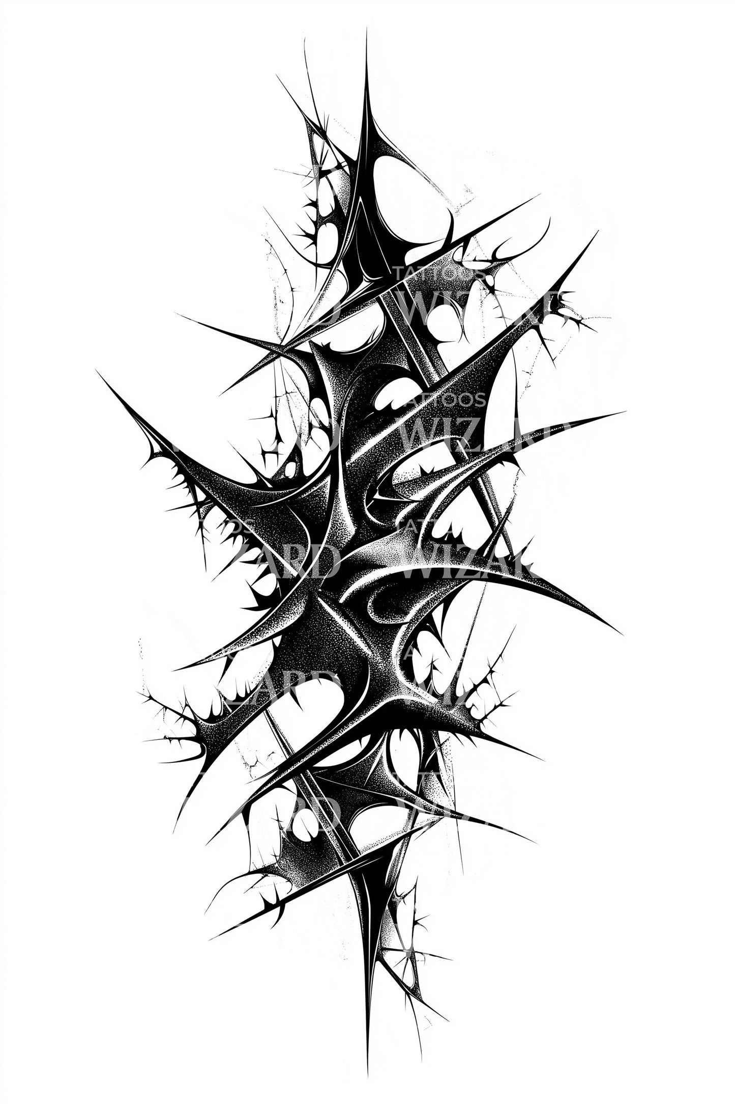 Design de tatouage éclat stellaire épineux