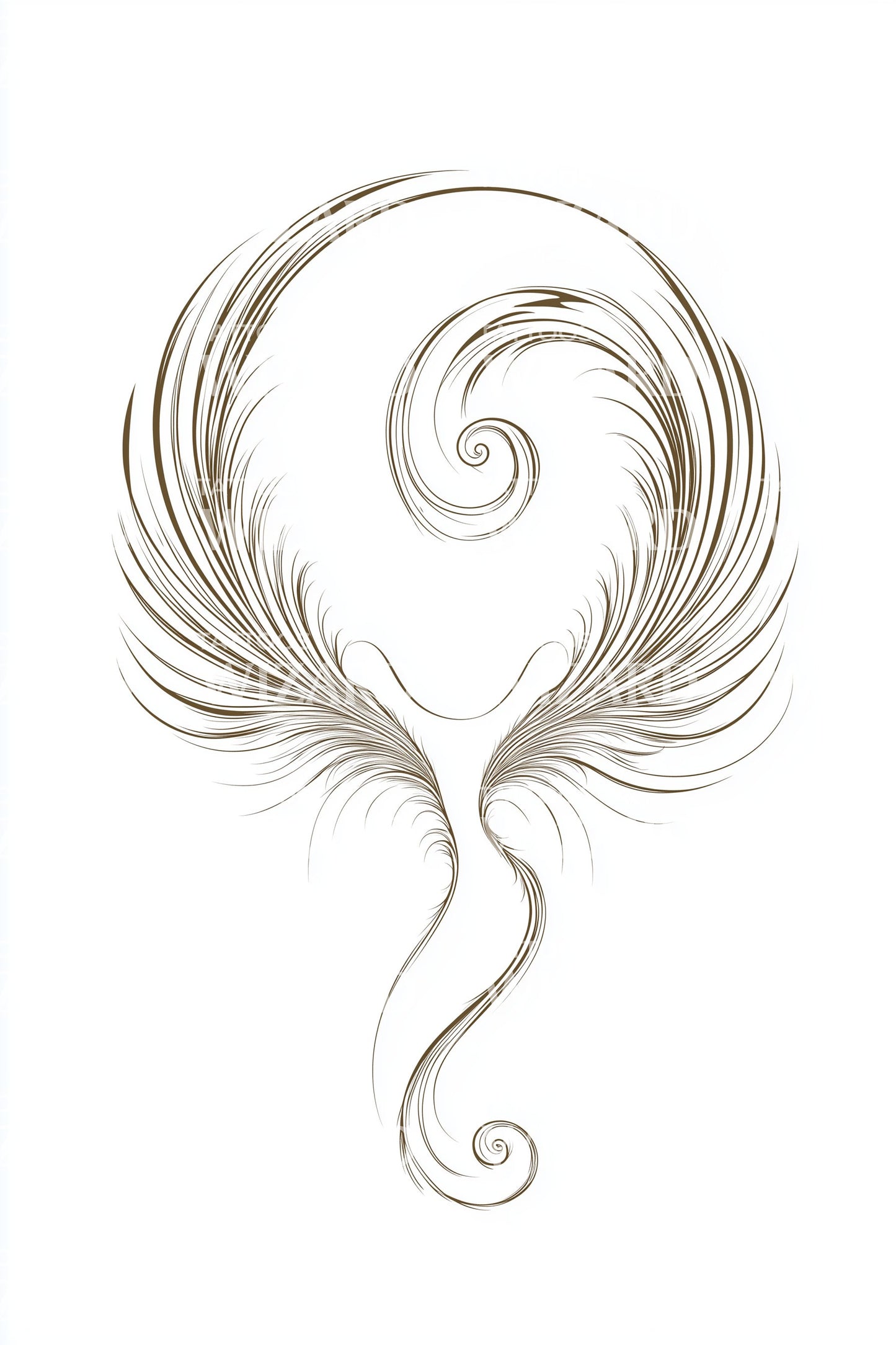 Spiral Fjer Spiral Tatoveringsdesign