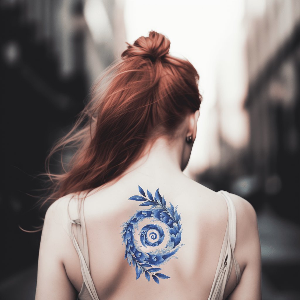 Hellenic Wave Spiral Tattoo Design