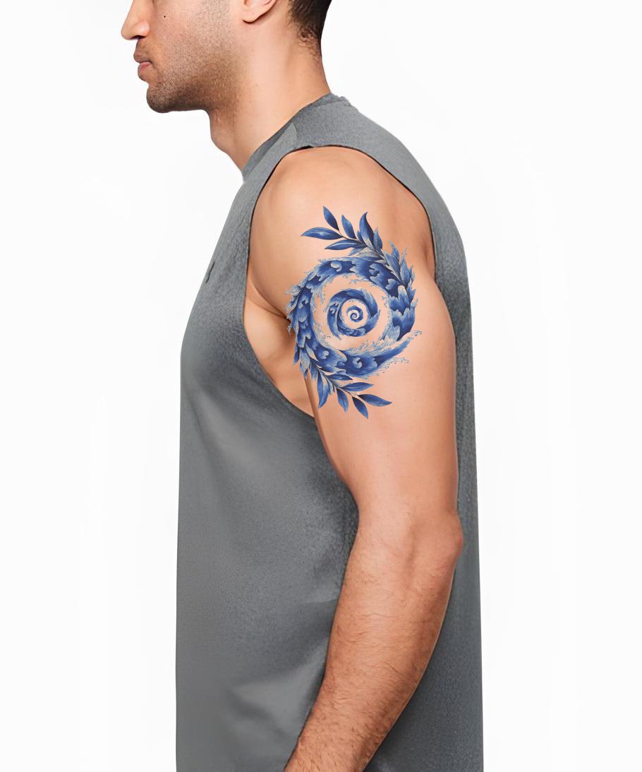Hellenic Wave Spiral Tattoo Design