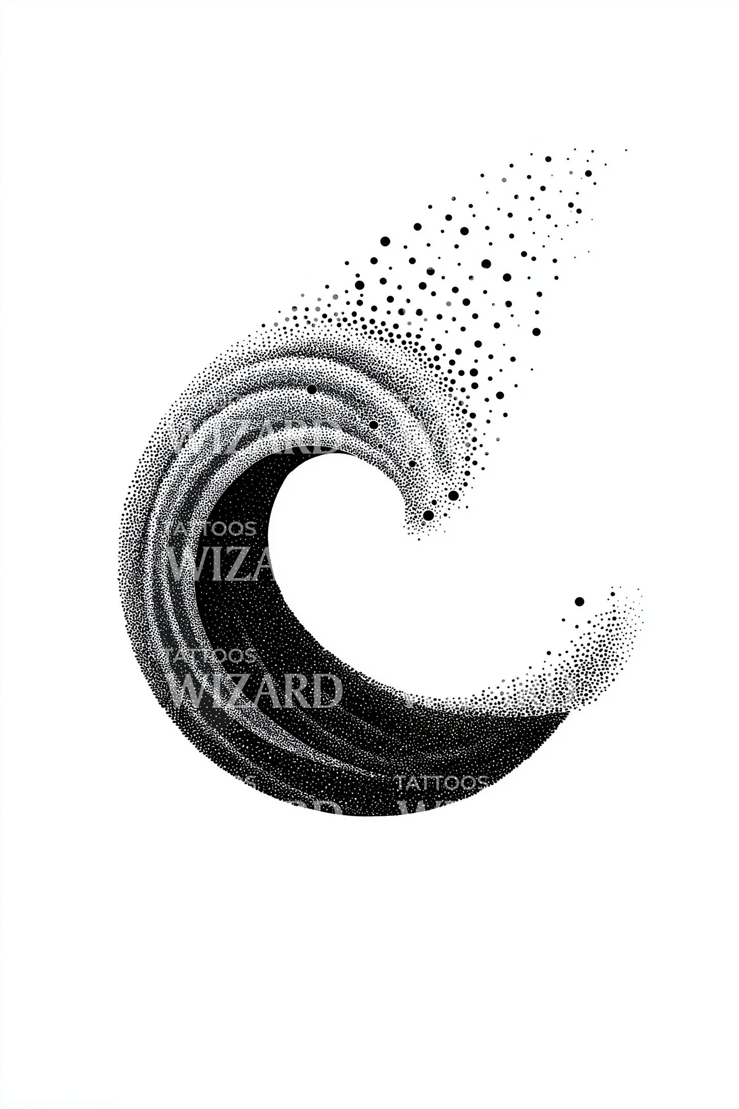 Spiral Ocean Wave Tattoo Design