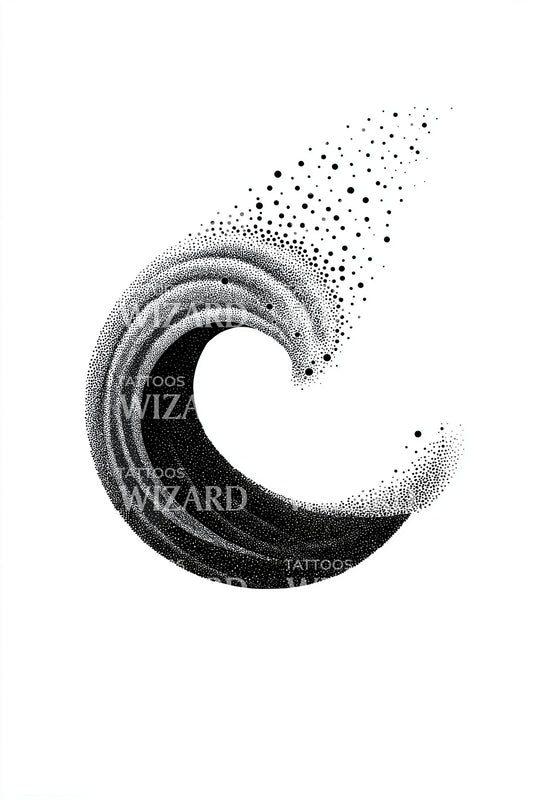 Spiral Ocean Wave Tattoo Design