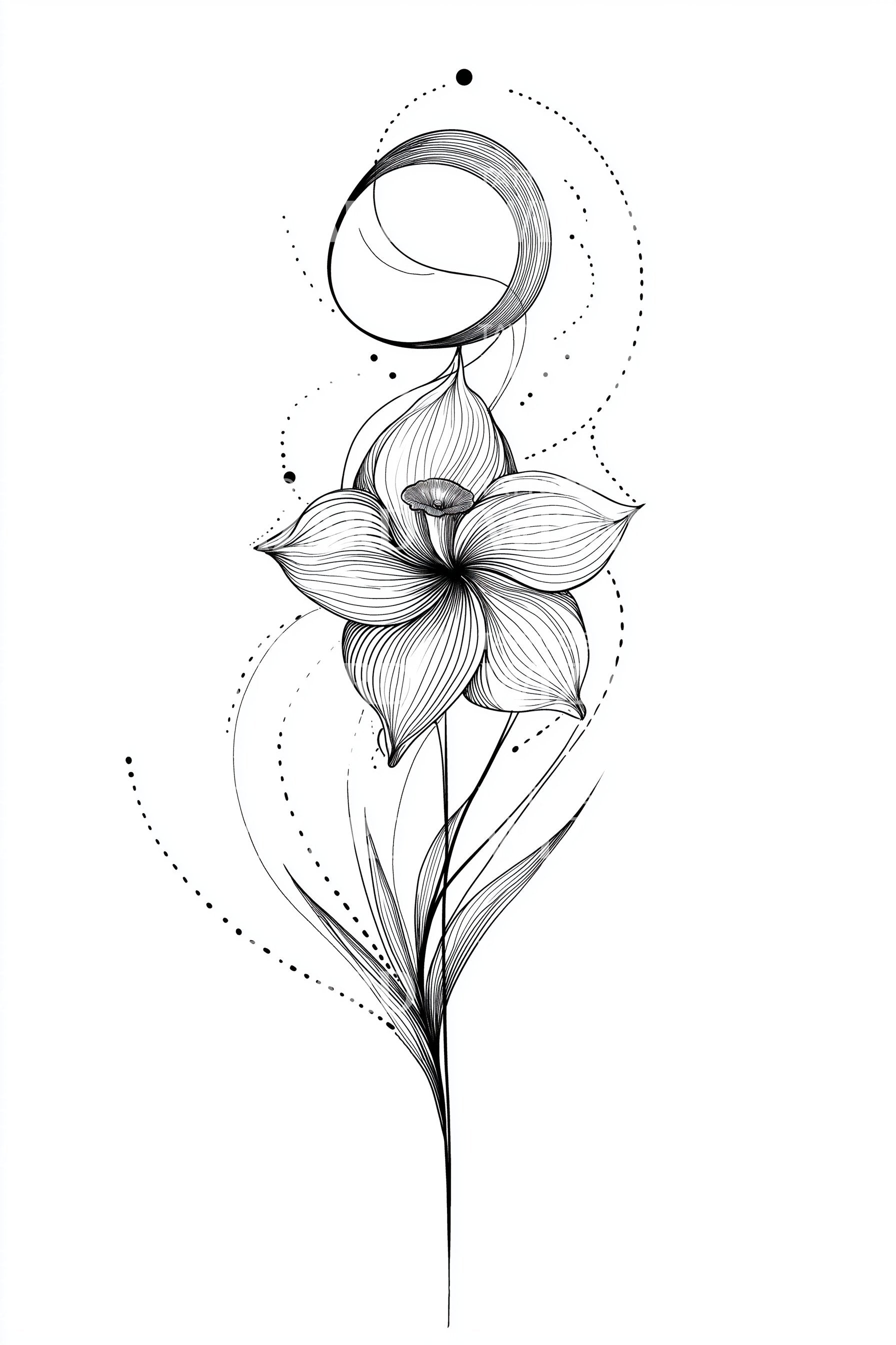 lily black and white tattoo Spiraled Lily Grace Tattoo Design – Tattoos Wizard Designs