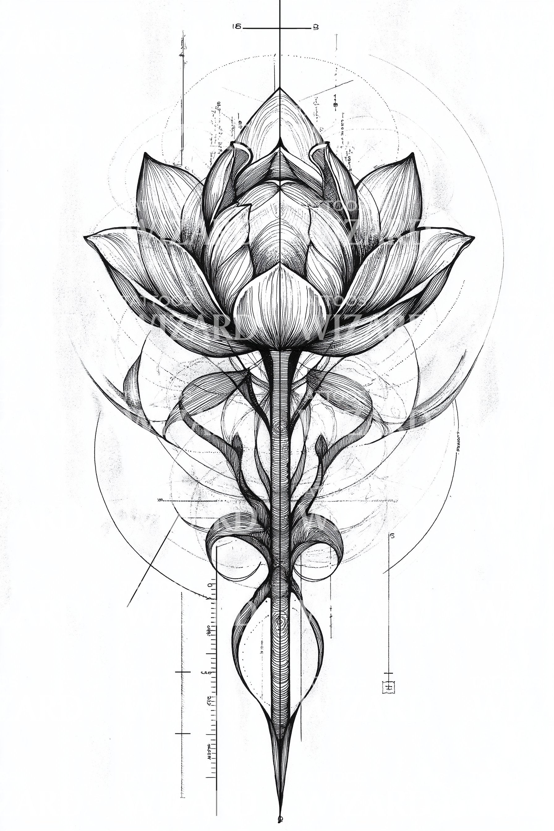 lily flower tattoo drawing Spiraling Lily Flourish Tattoo Design