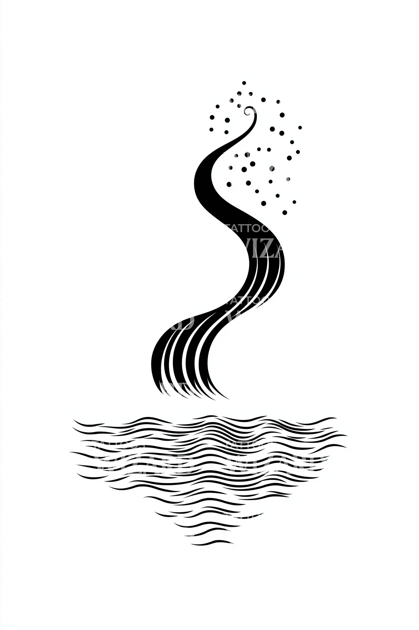 Design Tatuaggio Fumo Spirituale sull'Acqua