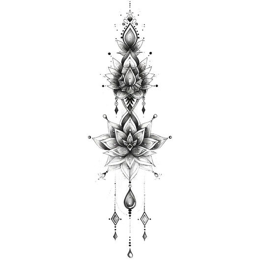 Spiritual Lotus Flowers Tattoo Design
