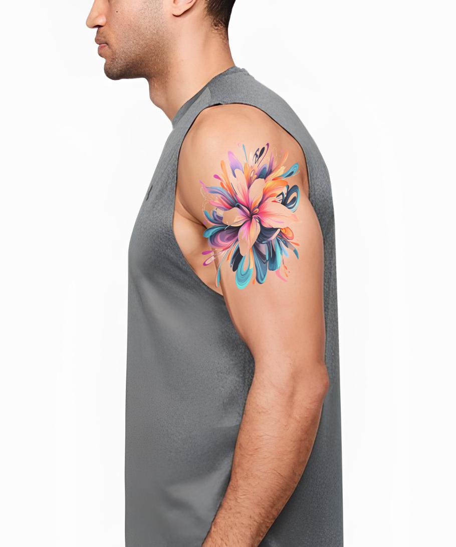 Splash Bloom Explosie Tatoeage Ontwerp