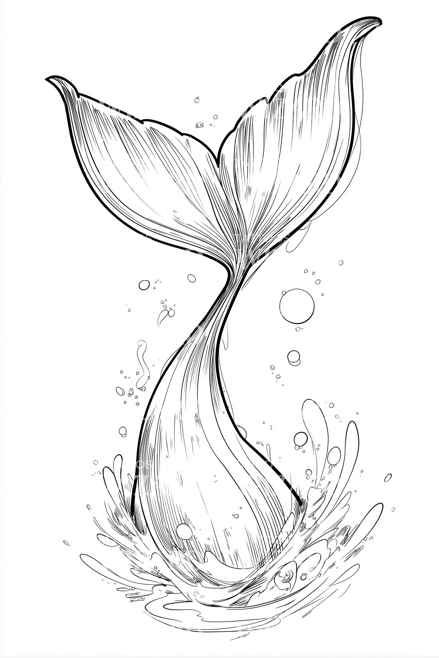 Splashing Whale Tail Tattoo Idea