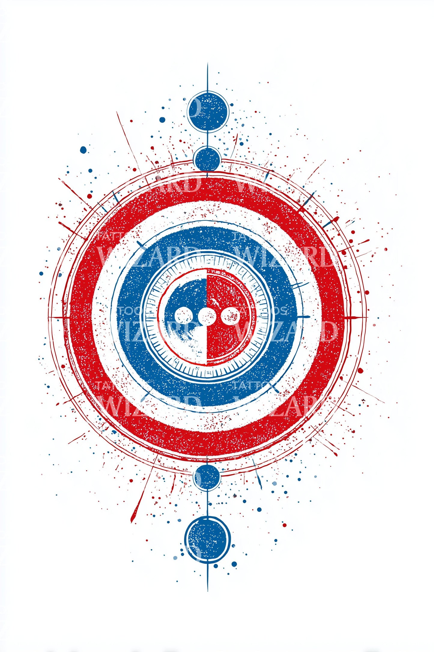 Splatter Bullseye Rundel Tatuering Design