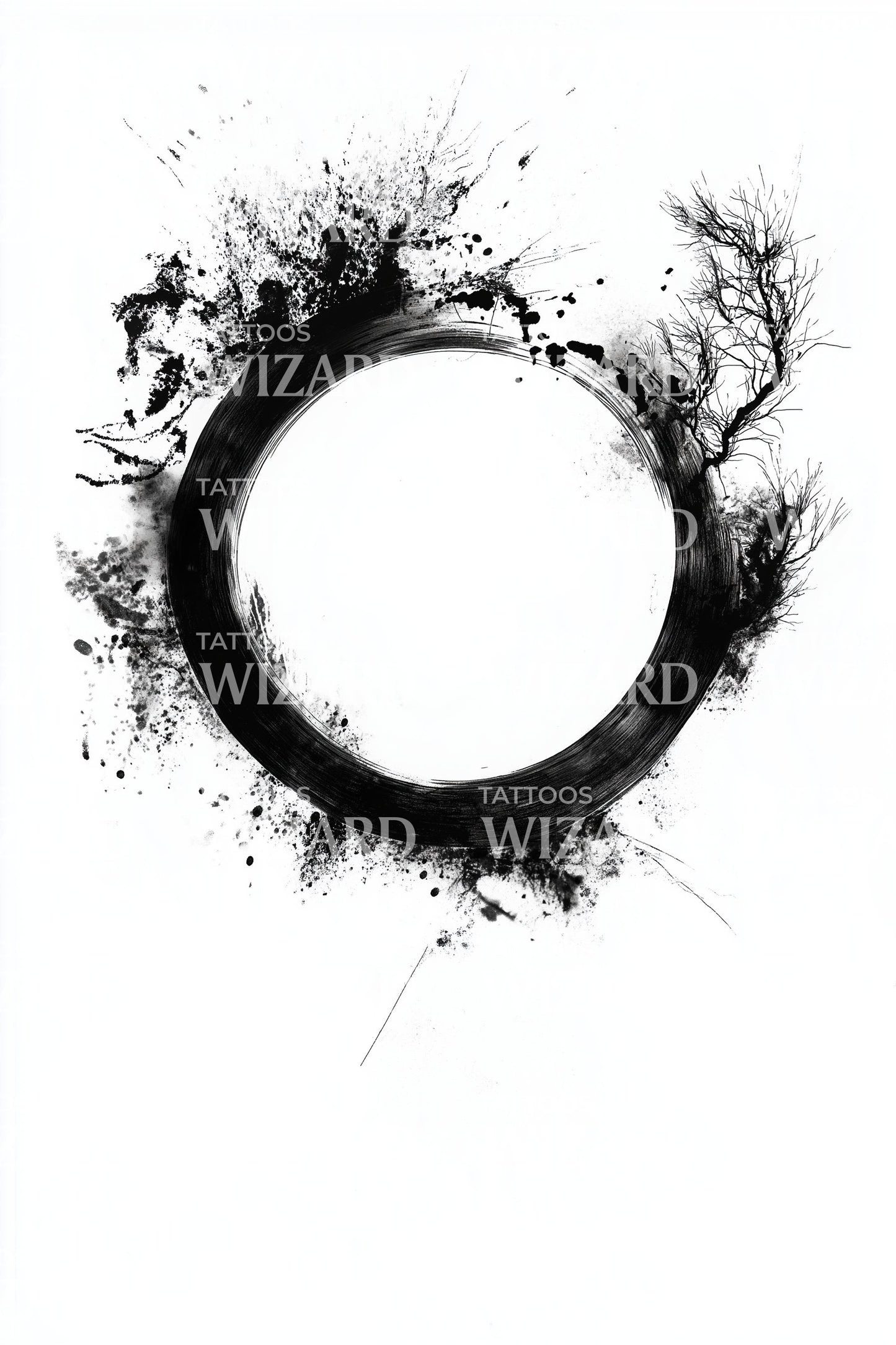 Splatter Ink Enso Tattoo Design