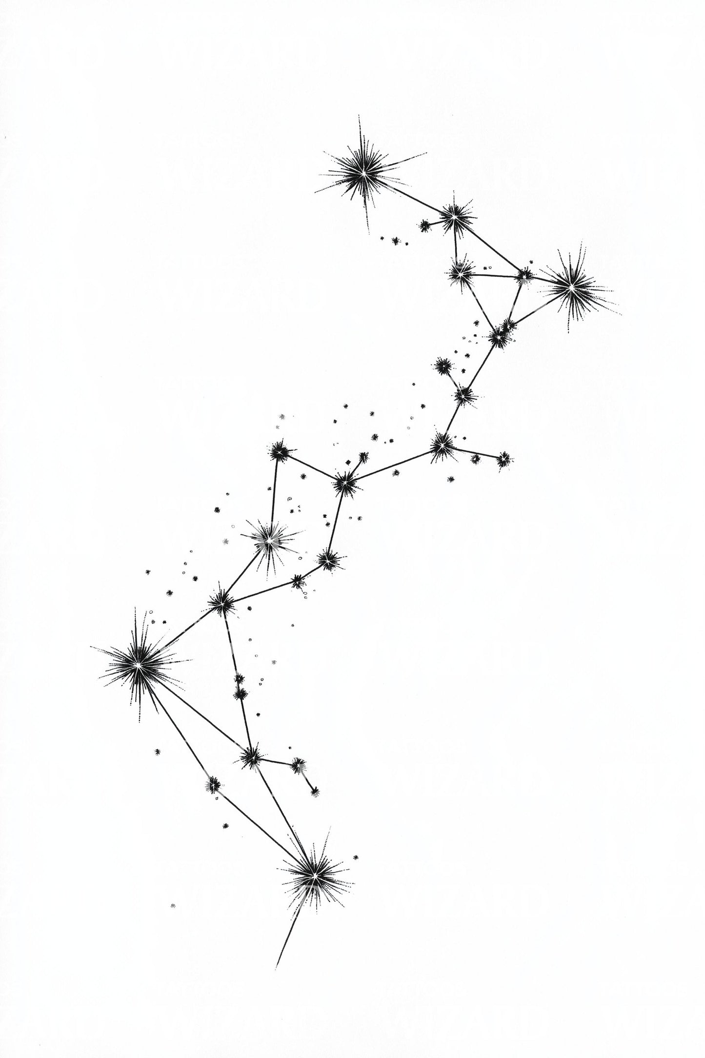 Star Constellation Map Tattoo Design