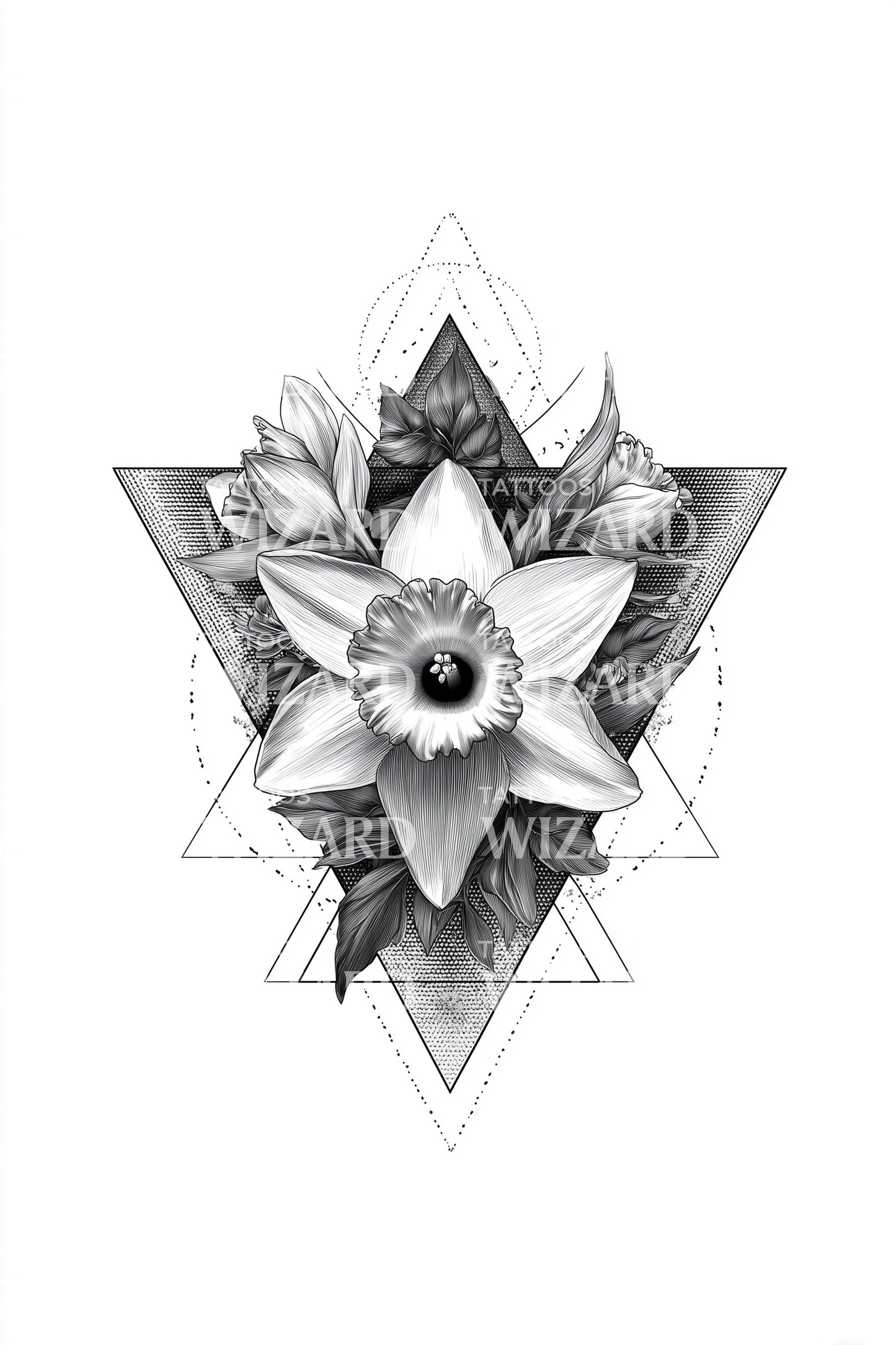 Starfold Daffodil Mandala Tattoo Design