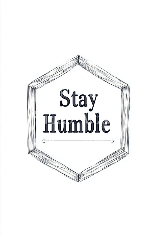 Stay Humble Hex Badge Tattoo Design