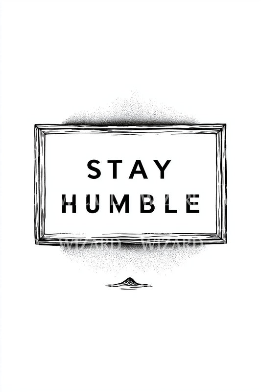 Stay Humble Simple Frame Tattoo Design
