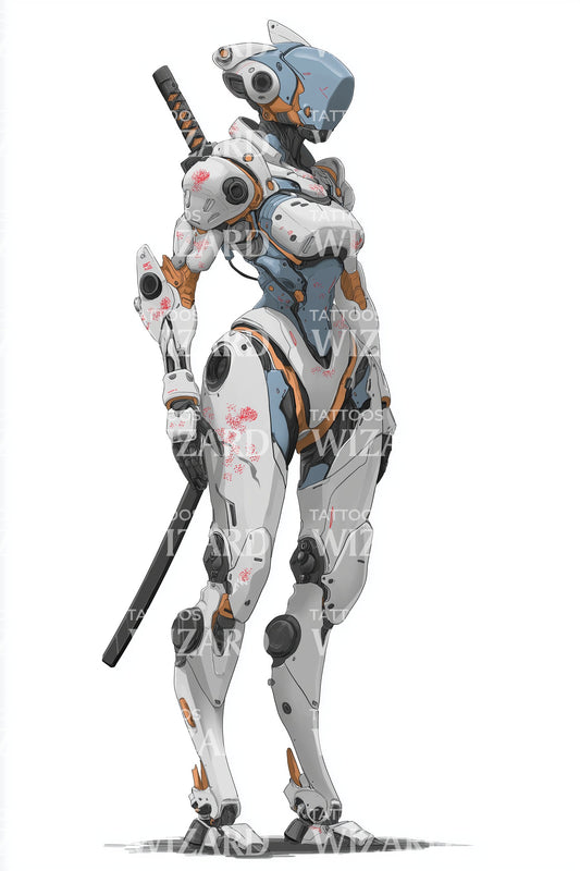 Desain Tato Cyborg Pisau Siluman